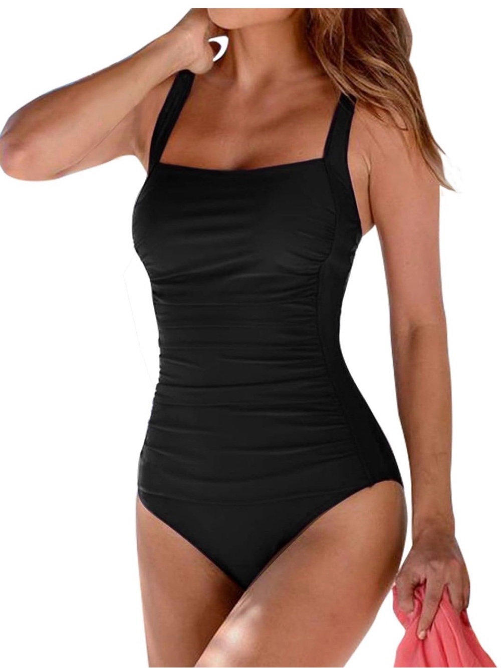 Women's Vintage Padded Push up One Piece Swimsuits Tummy Control; Size 10